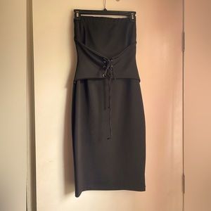 Black pencil dress with corset